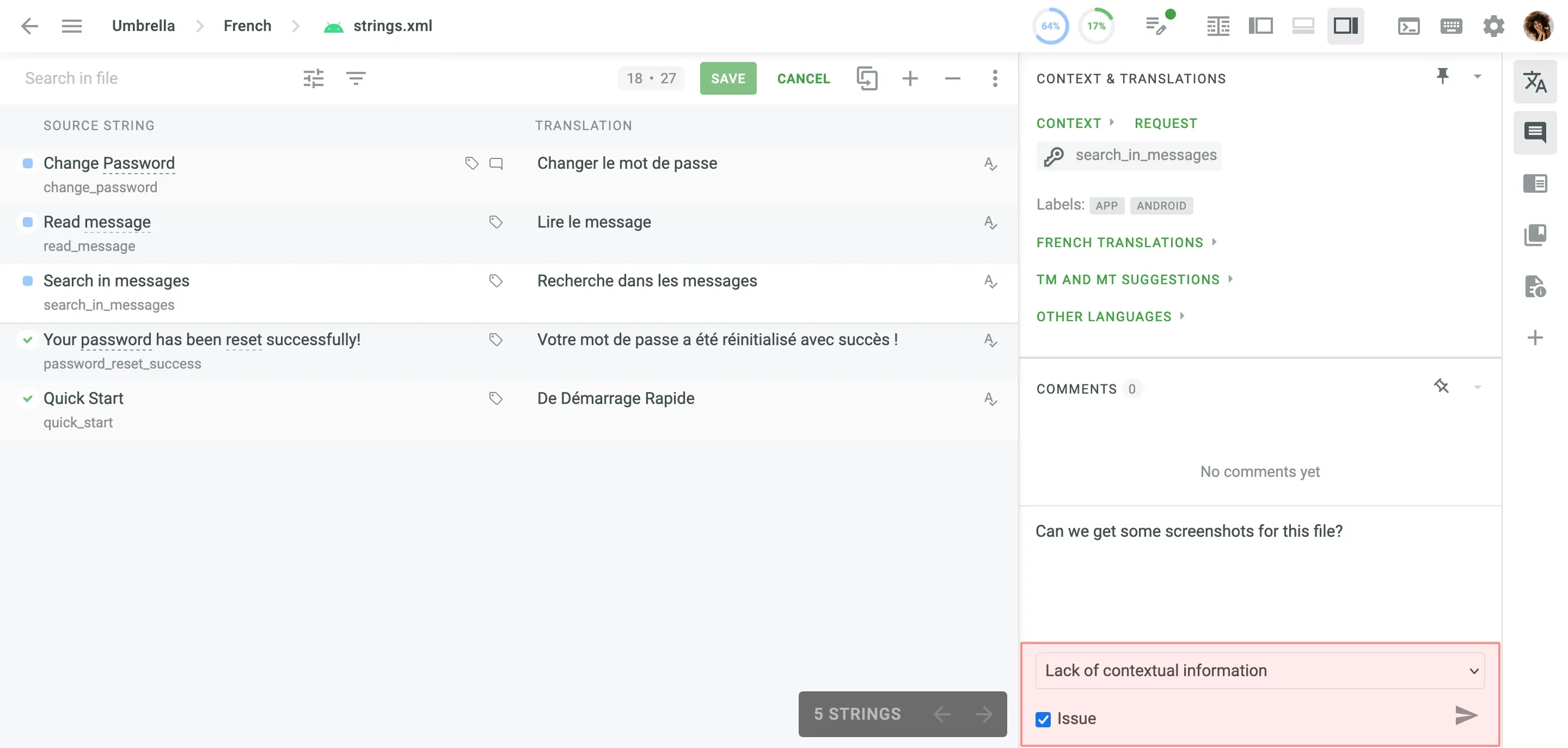 Lack of contextual information comment